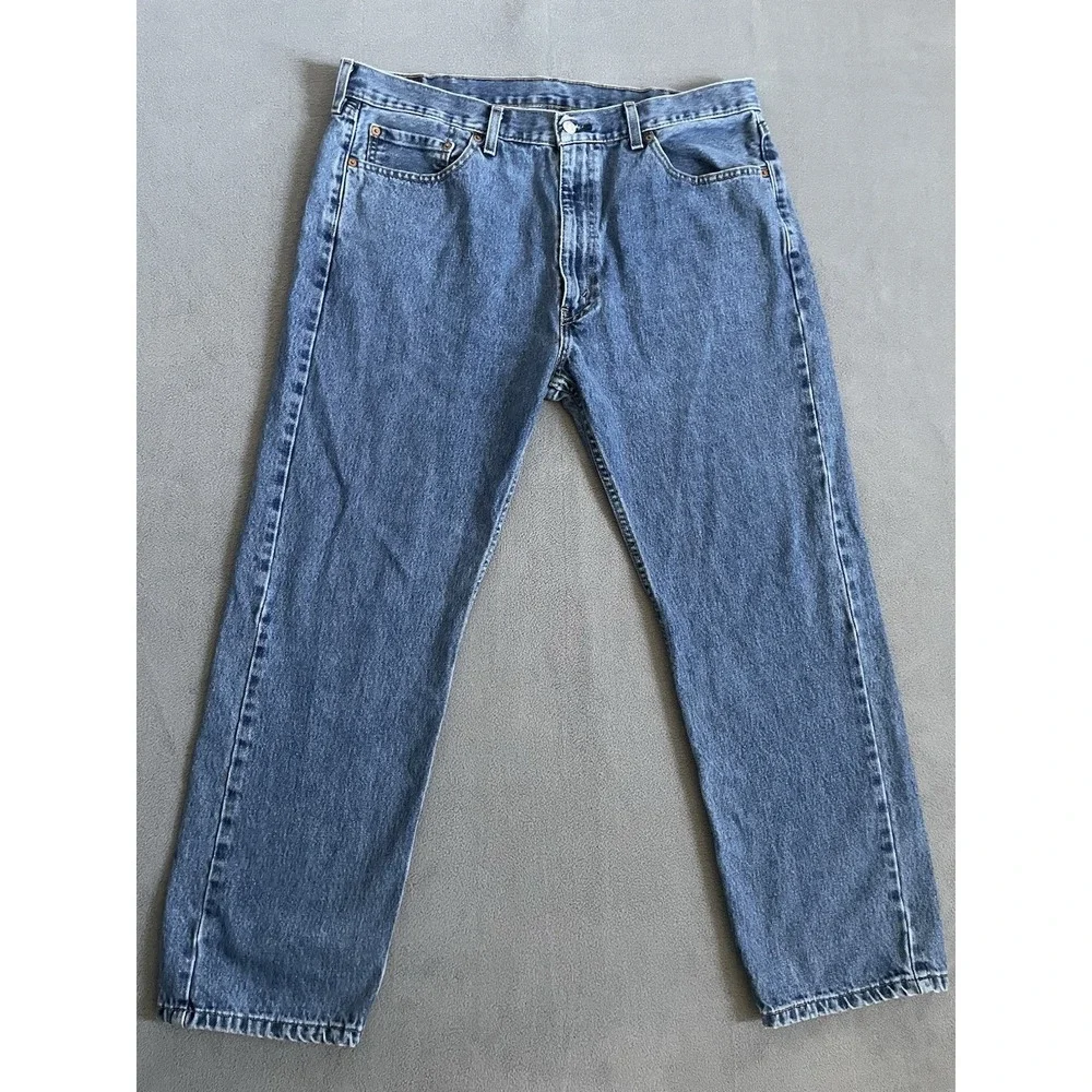 Levi's Mens 505 Regular Fit Jeans Medium Wash Straight Leg Size 40x30